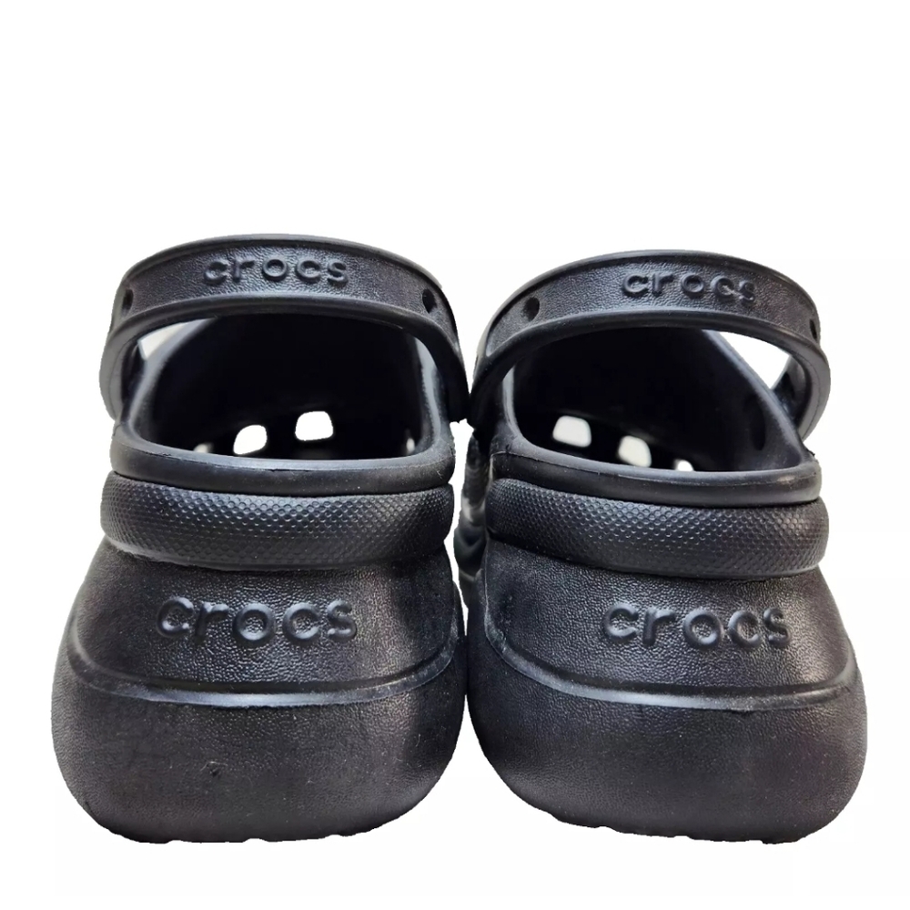 CROCS Classic Bae Silver Gold Sequin Platform Clog Sz 9 Black Multi - Picture 7 of 14